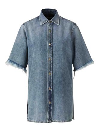 Darkpark Denim blouse van katoenen blend - Blauw
