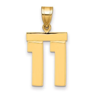 Diamond2Deal 14k Yellow Gold Medium Polished Number Charm Pendant