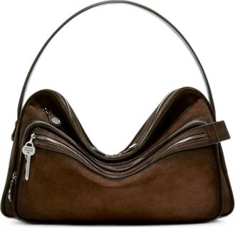 Acne Studios Camero Camera Suede Wax Schoudertas - Heren - Tassen - Bruin - Maat: ONE Size Su&egrave;de