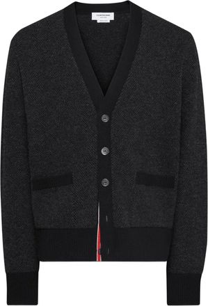 Thom Browne Cardigan con scollo a V - Nero