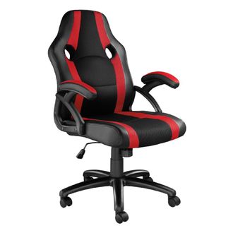 TecTake Silla gaming de escritorio giratoria con respaldo ajustable, rojo