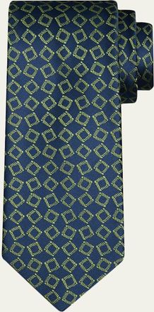 Charvet Mens Square Jacquard Silk Tie