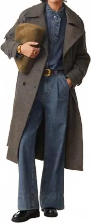 Suncoo Emo Wool Coat In Choco