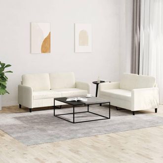 vidaXL Juego De Sof&aacute;s 2 Piezas Terciopelo Crema Vidaxl