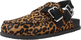 Tommy Jeans TJW Mule Leopard - Dames - Klompen - Veelkleurig - 37 EU - Leer - Schoenen