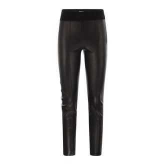 Brunello Cucinelli Brunello Cucinelli, Leather Trousers, female, Black, Size: XS Stretch Nappa Leather Leggings