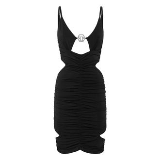 Philipp Plein Kleedjes, Dames, Zwart, L, Polyester, Mini-jurk