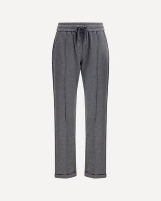 Brunello Cucinelli Track stretch-fleece Pants with monili detailing Female XL