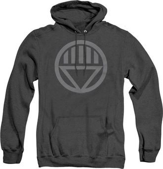 Gildan Green Lantern Grey Emblem Adult Heather Hoodie / Hooded Sweatshirt