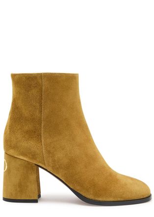 Valentino Garavani Fawcette 75 Suede Ankle Boots - Camel - 38 (IT38/ UK5)