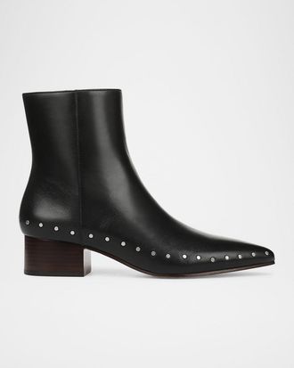 Vince August Studded Leather Ankle Boots