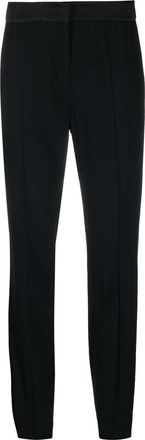 Emporio Armani high-waisted slim-cut trousers - women - Acetate/Viscose - 44 - Black