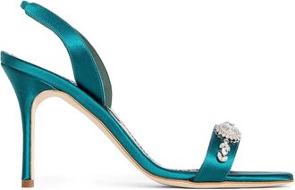 Manolo Blahnik WOMAN GREEN SANDALS & SLIDES