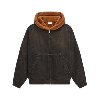 Dr&ocirc;le de Monsieur Giacca in denim con fodera in pelliccia - - Jackets - Uomo - Marrone - M