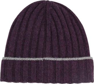 Brunello Cucinelli Dark Brown Knitted Beanie Cap