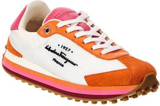 Ferragamo Iggy Nylon & Suede Sneaker