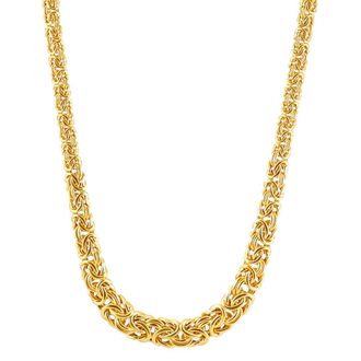Pompeii3 14k Yellow Gold Plated Heavy Silver 17 Byzantine Chain Womens Necklace