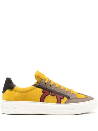 Ferragamo Sneakers Gancini con design color-block - Giallo