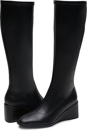 Aerosoles Angela Womens Boots Black Stretch Faux Leather : 6.5 B - Medium