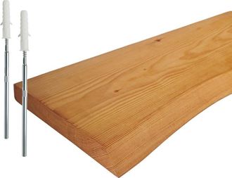 Relaxdays Relaxdays wall shelf, live edge, H x W x D: 3x70x22 cm, rustic floating shelf, kitchen, solid pine, natural