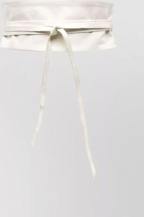 Furling leather high-waist wrap belt
