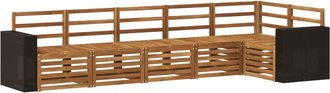 vidaXL Conjunto De Sof&aacute;s De Exterior 6 Uds. Natural Poli&eacute;ster Vidaxl