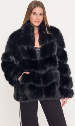 Generation Love Louisa Faux Fur Jacket in Black at Nordstrom, Size Medium