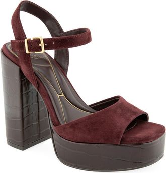 Kenneth Cole Parton Ankle Strap Platform Sandal in Andorra Suede at Nordstrom, Size 8.5