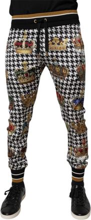 Dolce & Gabbana Houndstooth Crown Jogger Trainingsbroeken - Heren - Sweatpants - Veelkleurig - S - Polyester - Broeken