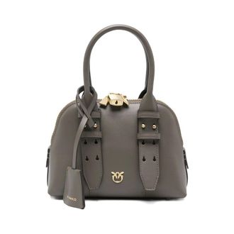 Pinko Handbags, female, Gray, ONE SIZE, Taupe Grey Top Handle Bag