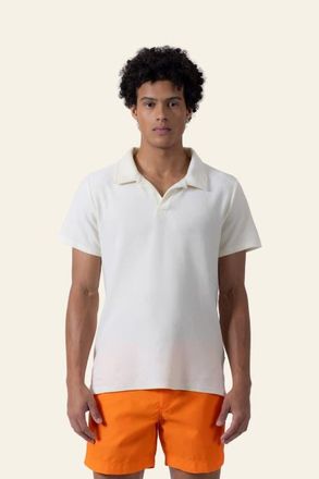 Prince & Bond Riviera Terry Cloth Polo in Off White at Nordstrom, Size Xx-Large