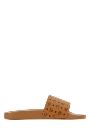 MCM Mcm Camel Canvas Slippers