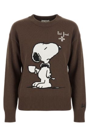 MC2 Saint Barth Beige Wool Cashmere Blend Cartoon Embroidered Sweater