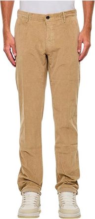 Incotex Straight Trousers, male, Beige, W38, Beige Corduroy Casual Trousers Straight Leg