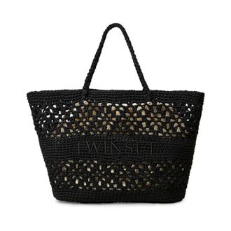 Twinset Shopping Bags, female, Black, ONE SIZE, Black Bags for Stylish Look