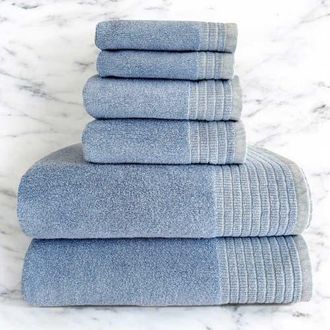 BedVoyage Viscose Odor & Mildew Resistant Spa Towel Collection, 6pc Set in Ocean at Nordstrom
