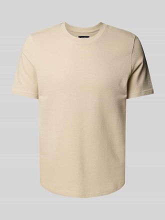 Mc Neal T-Shirt mit geripptem Rundhalsausschnitt in Beige, Gr&ouml;&szlig;e XXL