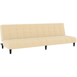 vidaXL Sof&aacute; Cama De 2 Plazas Terciopelo Color Crema Vidaxl