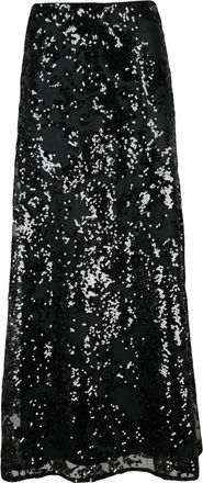 Herno Sequined Maxi Skirt With Comfortable Elastic Waistband