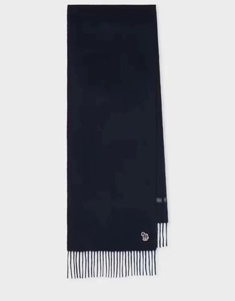Paul Smith Mens PAUL SMITH ZEBRA SCARF NAVY - Size: 1 size