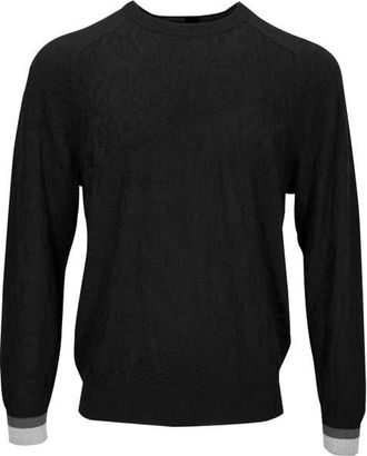 Lords of Harlech Colin Jacquard Merino Wool Paisley Sweater in Black at Nordstrom, Size X-Large