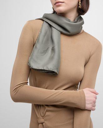 Saint Laurent YSL Charmeuse Silk Scarf