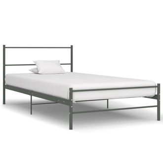 vidaXL Estructura De Cama Sin Colch&oacute;n Metal Gris 100x200 Cm Vidaxl