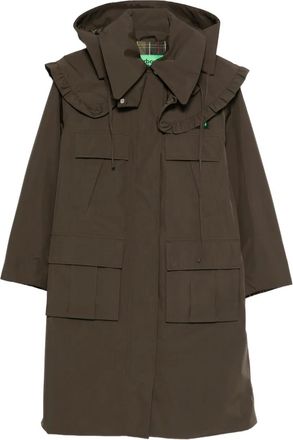 Barbour Giacca con ruches e cappuccio - Verde