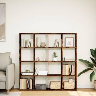 Berkfield Home Classic Book Cabinet Smoked Oak 137.5x29x137.5 cm Engineered Wood in Brown