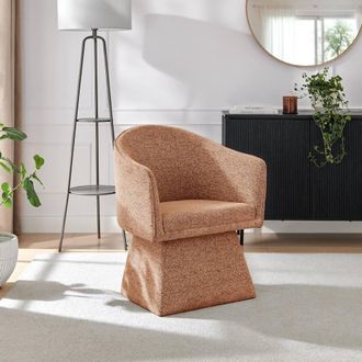 Furniturebox Vera Fabric Accent Chair in Terracotta