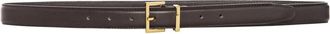 Frame Denim Womens Leather Square Buckle Belt In Dark Brown