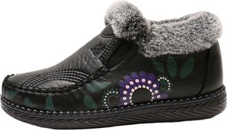Generic Slip On Shoes for Women Winter Snow Boots with Fur Lined Thickened Snow Boots Plush Warm Waterproof Anti-Slip Boots Lightweight Comfortable Easy to We