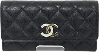 Chanel Pre-owned Wallets, female, Black, Size: ONE SIZE Pre-owned Leather Wallet