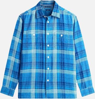 Tommy Hilfiger Mens Tommy Hilfiger Slub Check RLX Shirt 0MS Light Blue Indigo/Check - Size: 42/Regular